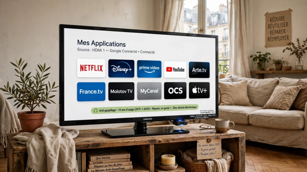 Vieille television 2015 modernisee avec Chromecast anti-gaspillage